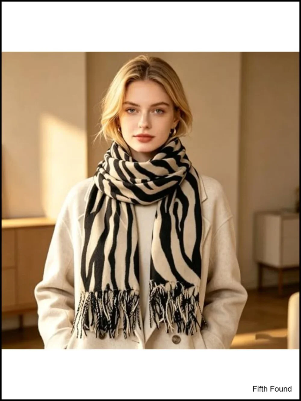 Soft Warm Leopard Cheetah Print Fringed Scarf Shawl Wrap